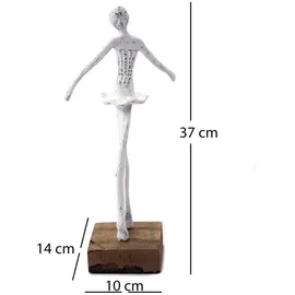 creedwood Skulptur, weiß, Holz, 14x37x10 cm, Dekoration, Skulpturen | Dekoobjekte, Skulpturen