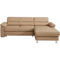 sit&more Ecksofa »Ascara L-Form«, inklusive Boxspring/Federkern-Polsterung, wahlweise mit Bettfunktion, braun