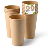 BIOZOYG Kaffeebecher Pappbecher 0,5 l Braun 50 St.
