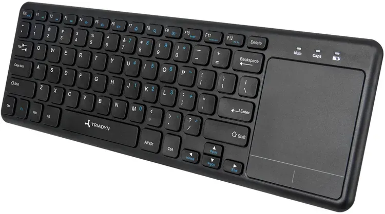 Neue drahtlose Tastatur Triadyn ERIS mit Touchpad 2.4GHz Schwarz