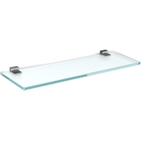 bijon Glasregal Glasablage Wandregal Glas Bad-Regal Glas Badezimmer Regal Badablage Ablageregal - 8mm Hartglas, 100 x 15 cm, Milchglas + Halterung G - Chrom Glanz Optik