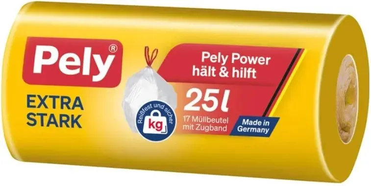 Pely Müllbeutel Zugband 25l Extra-Stark 17 St