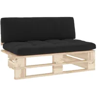 vidaXL Outdoor-Mittelsofa Paletten schwarz