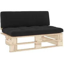 vidaXL Outdoor-Mittelsofa Paletten schwarz
