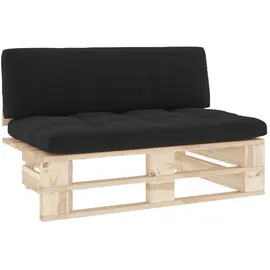 vidaXL Outdoor-Mittelsofa Paletten schwarz