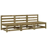 vidaXL Gartensofas ohne Armlehnen 3 Stk. 70x70x67 cm Kiefernholz