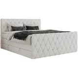 MKS Meble Boxspringbett mit Bettkasten, - Weiß - Maße cm B: 141 H: 110