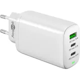 goobay 61759 Multiport USB-C Ladegerät 65W / Schnellladegerät PD Universal/USB Netzteil Adapter/Ladestecker Fast Charger/Samsung S22, iPhone 14 / Weiß