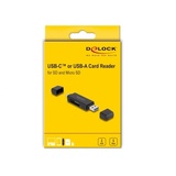 DeLock Card Reader SuperSpeed USB 5 Gbps USB Type-CTM / Typ-A für SD und Micro SD