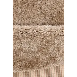 MY HOME Hochflor-Teppich MY HOME "Malin" Gr. 9, beige (sand), H:43mm Ø:140cm, Kunstfaser, Teppiche, Uni-Farben, leicht glänzend, besonders flauschig durch Mikrofaser