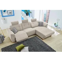 Jockenhöfer Gruppe Ecksofa »Savona L-Form«, jeweils mit USB-Ladestation an der Armlehne und mit Relaxfunktion beige