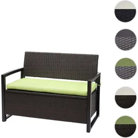 Mendler HWC-F39 2er Sitzbank 120 x 60 x 45 cm Braun/Grün