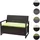 Mendler HWC-F39 2er Sitzbank 120 x 60 x 45 cm Braun/Grün