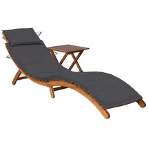 vidaXL Sonnenliege mit Tisch und Auflage Massivholz Akazie