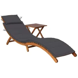 vidaXL Sonnenliege mit Tisch und Auflage Massivholz Akazie