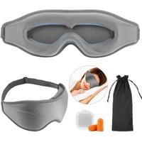 Schlafmaske Herren Schlafbrille Herren Damen Bequem Seitenschläfer,3D 100% Dunkelheit Weiche Dünn Augenmaske Schlafmasken,Kein Schwitzen,Ohrstöpsel, Augenbinde Schlafen Männer Flugzeug Schichtarbeit