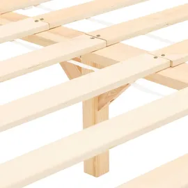 Homestyle4u Holzbett 140x200 Bettgestell Weiß Holz mit Lattenrost - Weiß