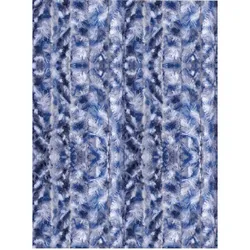 Arsvita Flauschvorhang 140x220 Meliert blau - weiß - silber