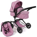 Bayer Chic 2000 - Puppenwagen Linus, 3in1 Kombipuppenwagen für Kinder von 4 bis 8 Jahren, Puppenwagen-Set, 592-70, Jeans pink