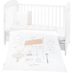 Kikkaboo Bettwäsche My Teddy 3-teilig Decke 135 x 95 cm Kissen 45 x 35 cm Laken weiß