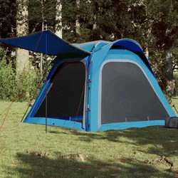 Campingzelt 4 Personen Blau 240x221x160 cm 185T Taft