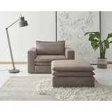 PLACES OF STYLE »PIAGGE«, (2 tlg.), Hochwertiger Cord, Loveseat und Loveseat-Hocker im Set