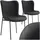 Tectake Polsterstuhl Tessa Webstoff schwarz 2er Set