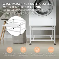 ML-Design Waschmaschinen-Untergestell Ausziehbarer Ablage Weiß 62,5x53,5x45 cm