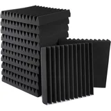 12 Pack 30 x 30 x 2.5 cm Acoustic Panels Studio Soundproofing Foam Wedge Tiles-Black
