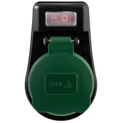 Adapter IP44 mit Schalter schwarz/grün