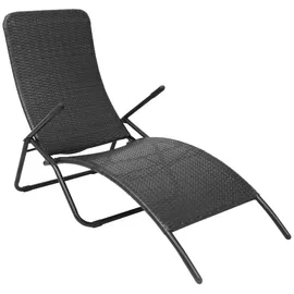 furnicato Sonnenliege 147 x 61 x 95 cm Schwarz