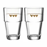 LEONARDO 043476, Kaffeeglas Gold, Transparent 410 ml