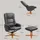 Homcom Relaxsessel Kunstleder 84 x 102 x 71 cm Schwarz mit Hocker