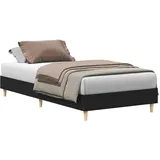 vidaXL Modernes schwarzes Eichenbettgestell für Erwachsene | Stylisch und stabil mit kompakten Abmessungen 90x190cm | Massives Material mit mattem Finish | Ideal für Schlafzimmer und Gästezimmer