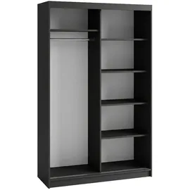 beautysofa Schwebetürenschrank Donatello 120 x 204,5 x 60 cm Schwarz/Eiche Artisan