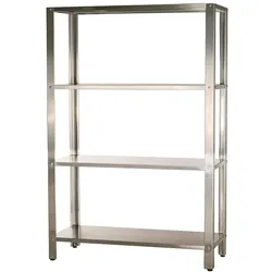 Romux® Edelstahlregal mit 4 Regal Glatten 1200x500x1800 mm | Metallregal für Küche mit 4 Böden | Metallregale für Gastronomie