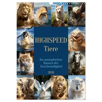 Calvendo Highspeed Tiere (Wandkalender 2026 DIN A3 hoch), CALVENDO