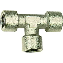 Riegler T-Stück, innen/innen/innen, M5, SW 9, Messing vernickelt