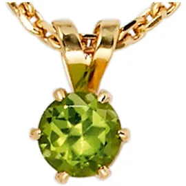 Jobo Kettenanhänger Anhänger mit Peridot 10 mm Gold / Gelbgold