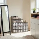 Schuhboxen, aus Kunststoff, mit Tür