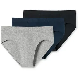 SCHIESSER Minislip unifarben blau/grau/schwarz XXL 3er Pack