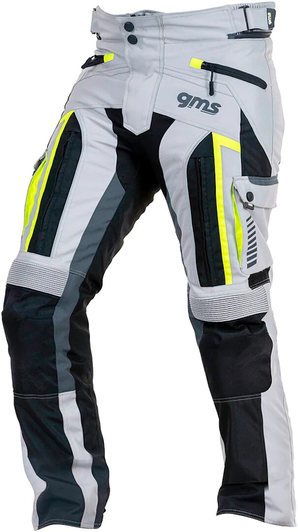 GMS Everest Motorrad Textilhose, grau-gelb, Größe XS für Männer