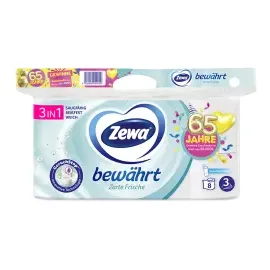 Zewa Toilettenpapier Bewährt Lufterfrischer 3-lagig 8 Rollen