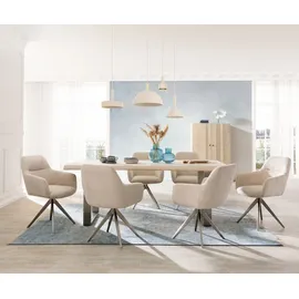 DeLife Polsterstuhl Pejo-Flex Kreuzgestell kantig Edelstahl Taschenfederkern