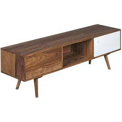 Kadima Design `Tv`-Lowboard `Tv`: Rustikale Landhaus-Optik, Massivholz Sheesham, Viel Stauraum, Einzigartige Maserung. Weiß