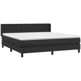 vidaXL Boxspringbett mit Matratze Schwarz 160x200 cm Kunstleder
