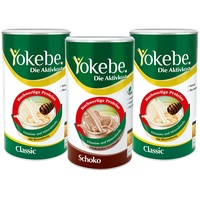 Yokebe Paket - 2x Classic 500 g + 1x Schoko 500g - Diätshakes zur Gewichtsabnahme - Diät-Drinks mit Proteinen und wertvollen Inhaltsstoffen