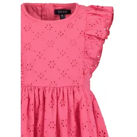 blue seven Sommerkleid BLUE SEVEN, Mädchen, Gr. 140, N-Gr, pink, Web, Obermaterial: 100% Baumwolle, unifarben, regular fit knielang, Rundhals, Flügelärmel Volant, Kleider Sommerkleid, mit Volants und toller Lochstickerei