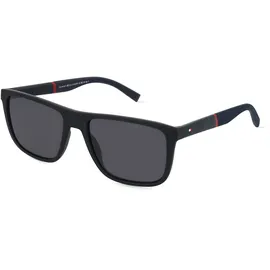 Tommy Hilfiger TH 2043/S Herren-Sonnenbrille Vollrand Quadratisch Kunststoff-Gestell, schwarz