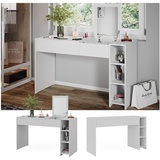 Vicco Schminktisch Kira, 129 x 76 cm, Weiß, Frisiertisch inkl. Spiegel, modern